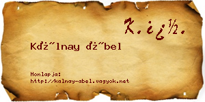 Kálnay Ábel névjegykártya